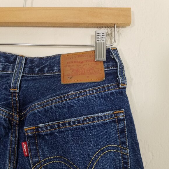 Levi's 501 Premium High Rise Button Fly Jens Blue Size 23 - Picture 7 of 9